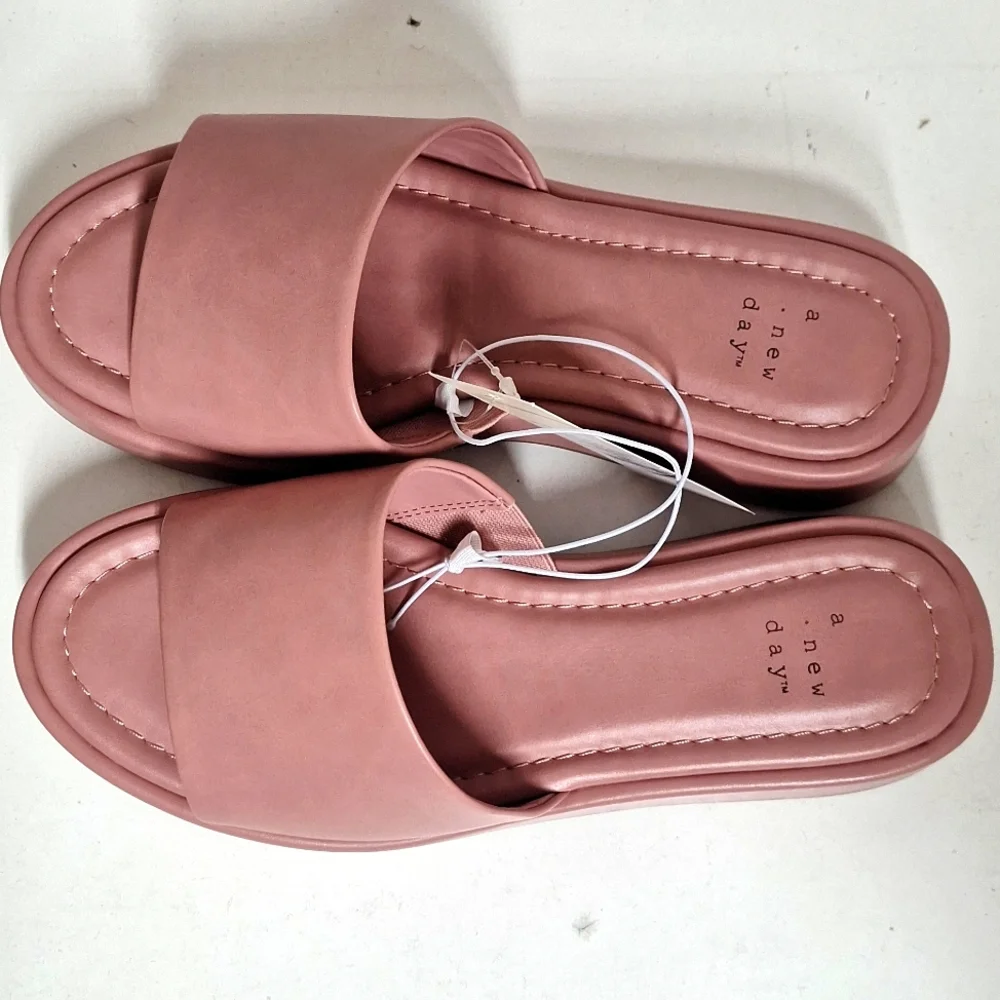 a new day Pink Platform Slide Sandals
